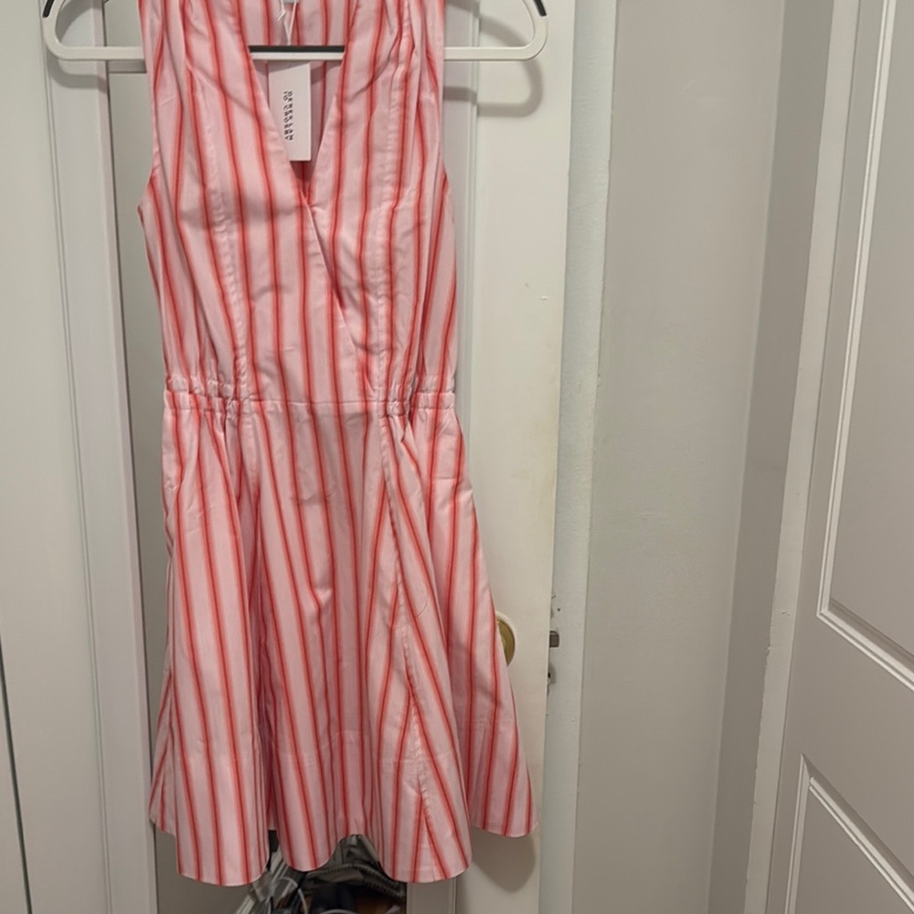 Derek Lam Pink and White Striped Mini Dress